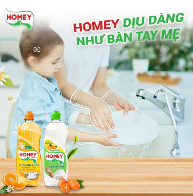 Nước rửa chén Homey Cam Satsuma chai 400g - Masan Consumer