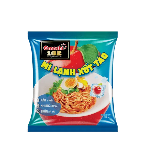 Mì dinh dưỡng khoai tây Omachi 102 Mì lạnh xốt táo Gói 110gr - Masan Consumer