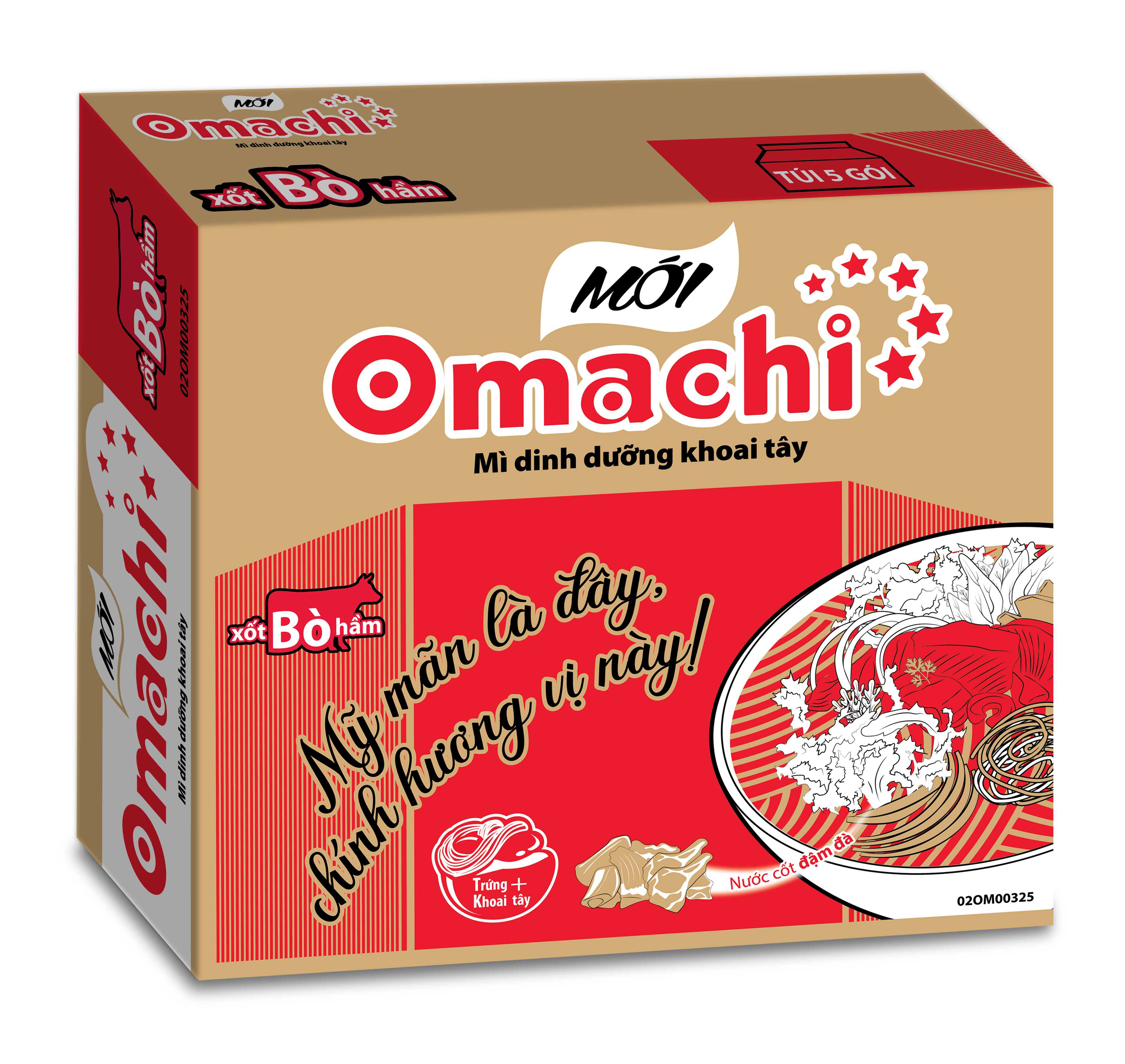 Mì dinh dưỡng khoai tây Omachi xốt bò hầm - Masan Consumer