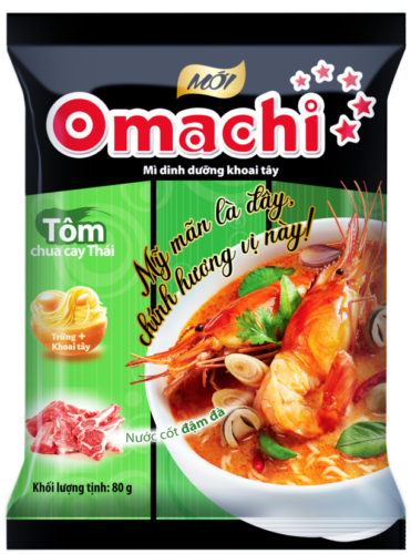 Omachi Potato Instant Noodles - Thai Spicy and Sour Shrimp Flavor - Masan Consumer
