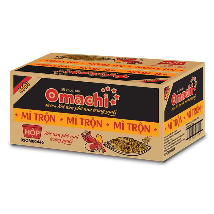 Mì dinh dưỡng khoai tây Omachi mì trộn xốt Tôm phô mai trứng muối Tô 105gr - Masan Consumer