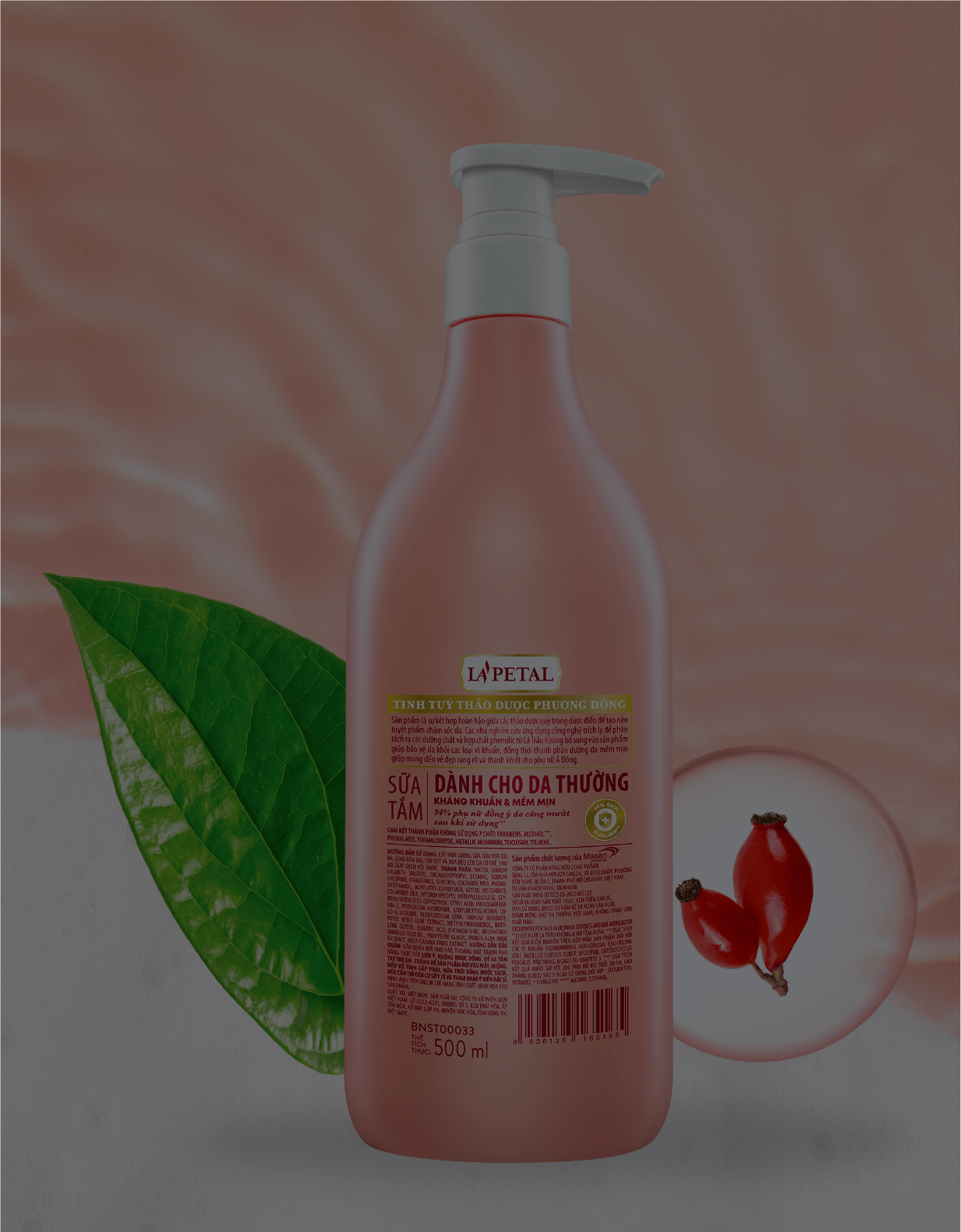 La'petal ANTIBACTERIAL & SOFTEN SKIN shower gel for dry skin 500ml - Masan Consumer