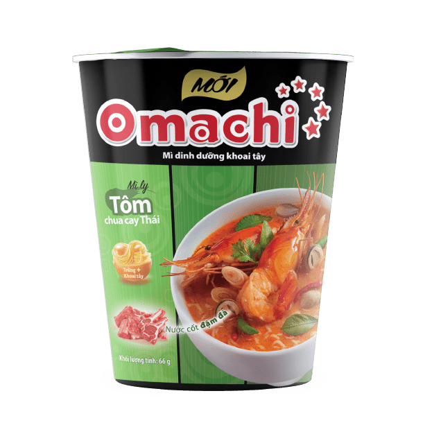 Mì dinh dưỡng khoai tây Omachi mì ly tôm chua cay thái - Masan Consumer