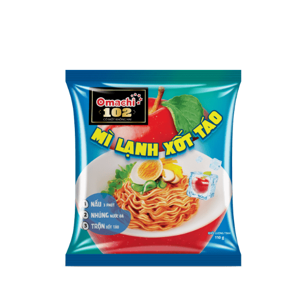 Mì dinh dưỡng khoai tây Omachi 102 Mì lạnh xốt táo Gói 110gr - Masan Consumer