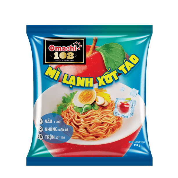 Mì dinh dưỡng khoai tây Omachi 102 Mì lạnh xốt táo Gói 110gr - Masan Consumer