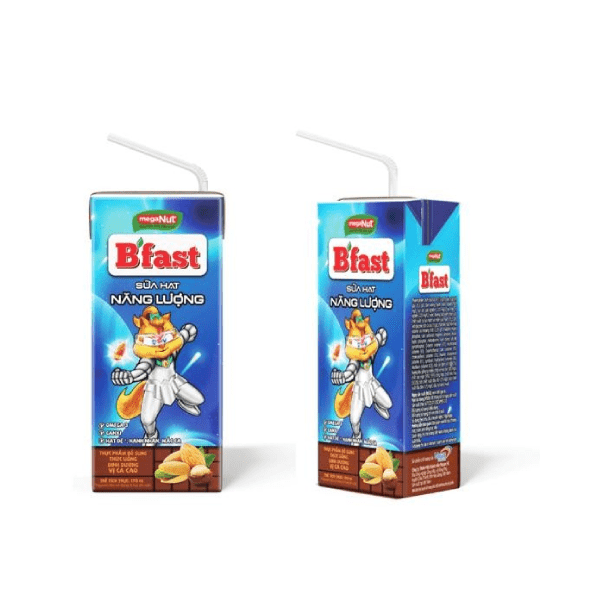 Thực phẩm bổ sung - Thức uống dinh dưỡng sữa hạt năng lượng B'fast vị cacao 12bl x 4hộp x 170ml - Masan Consumer